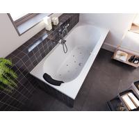 Bañera rectangular RIHO Carolina, con Air-System, versión izquierda, 1 plaza, blanca, B057008005, Versión: 190x80x53cm, capacidad útil: 235 litros