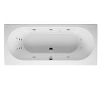 RIHO Carolina bañera rectangular, con sistema de flujo, 1 plaza, versión derecha, blanco, B056011005, Versión: 180x80x53cm, capacidad útil: 210 litros