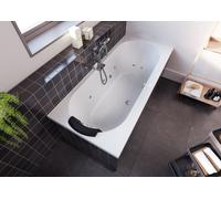RIHO Carolina bañera rectangular, con sistema de flujo, 1 plaza, versión derecha, blanco, B057012005, Versión: 190x80x53cm, capacidad útil: 235 litros