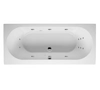RIHO Carolina bañera rectangular, con sistema de flujo, 1 plaza, versión izquierda, blanco, B057013005, Versión: 190x80x53cm, capacidad útil: 235 litros