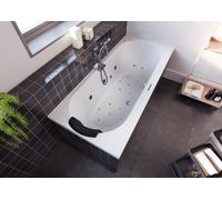 Bañera rectangular RIHO Carolina, con sistema Joy, versión derecha, 1 plaza, blanca, B056013005, Versión: 180x80x53cm, capacidad útil: 210 litros