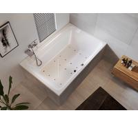 RIHO Castello bañeras rectangulares, con sistema de aire, 2 plazas, 180x120x51cm, 335 litros, blanco, B064009005, Versión: Versión derecha