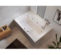 RIHO Castello bañeras rectangulares, con sistema Joy, 2 plazas, 180x120x51cm, 335 litros, blanco, B064019005, Versión: Versión izquierda