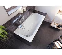 RIHO Columbia bañeras rectangulares, con sistema de aire, versión derecha, 1 plaza, blanco, B002002005, Versión: 150x75x47,5cm, capacidad útil: 100 litros