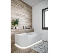 RIHO Desire bañeras de esquina, versión izquierda, 184x84x60cm, 230 litros, blanco brillante, B088002005, Versión: con iluminación LED