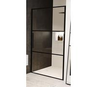 Riho Grid puerta de ducha 100 cm oscilante negro mate/vidrio con patrón G004003121