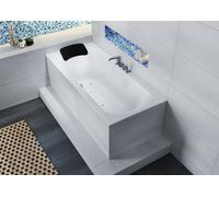 RIHO Linares bañeras rectangulares, versión derecha, con sistema de aire, 2 plazas, blanco, B139002005, Versión: 150x70x45cm, capacidad útil: 80 litros