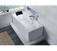 RIHO Linares bañeras rectangulares, versión derecha, Plug&Play, 2 plazas, blanco brillo intenso, B140007005, Versión: 160x70x45cm, capacidad útil: 95 litros