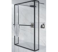 Riho Lucid cabina de ducha 140x30 cm negro mate/vidrio transparente G005040121