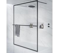 Riho Lucid mampara de ducha 90 cm negro mate/vidrio transparente G005029121