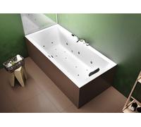 RIHO Lugo bañeras rectangulares, versión izquierda, con sistema Joy, empotrada, 2 plazas, blanco, B137012005, Versión: 200x90x47,5cm, capacidad útil: 310 litros