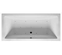 RIHO Lusso bañeras rectangulares, versión izquierda, con sistema de aire, empotrada, 2 plazas, blanco, B007005005, Versión: 170x75x47cm, capacidad útil: 170 litros