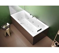 Bañera rectangular RIHO Lusso, versión izquierda, con sistema Joy, empotrada, 2 plazas, blanca, B013009005, Versión: 160x70x47cm, capacidad útil: 154 litros
