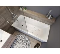 Bañera rectangular RIHO Lusso Plus, con sistema de aire, 170x80x48cm, 215 litros, encastrable, 1 plaza, blanca, B006003005, Versión: Versión izquierda