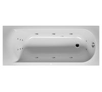 RIHO Miami bañera rectangular, versión derecha, con sistema de flujo, empotrada, 1 plaza, blanca, B060006005, Versión: 170x70x43cm, capacidad útil: 105 litros