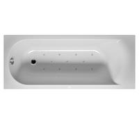 RIHO Miami bañeras rectangulares, versión izquierda, con sistema de aire, empotrada, 1 plaza, blanco brillante, B058004005, Versión: 150x70x43cm, capacidad útil: 80 litros