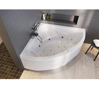 RIHO Neo bañeras de esquina, versión derecha, con sistema Joy, empotrada, 2 plazas, blanco, B076011005, Versión: 140x140x47,5, capacidad útil: 235 litros