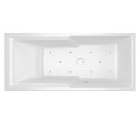 Bañera rectangular RIHO Still Shower, con caja Riho, versión derecha, con Air-System, empotrada, con desagüe/desbordamiento, 2 plazas, blanca, B103016005, Versión: 180x80x50cm, sin almohada/luz