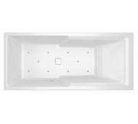 Bañera rectangular RIHO Still Shower, versión derecha, con sistema de aire, empotrada, con desagüe/desbordamiento, 2 plazas, blanca, B103007005, Versión: 180x80x50cm, almohada+luz lado derecho