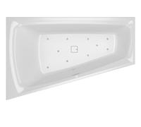 RIHO Still Smart bañeras de esquina, con sistema de aire, empotradas, 170x110x50cm, 240 litros, 2 plazas, blanco brillante, B101004005, Versión: Versión derecha, sin almohada/luz