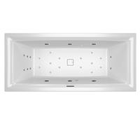 RIHO Still Square bañeras rectangulares, con caída Riho, versión derecha, con sistema Joy, empotrada, con juego de desagüe y rebosadero, 2 plazas, blanco, B100054005, Versión: 170x75x50cm, sin almohad