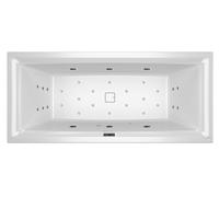 RIHO Still Square bañeras rectangulares, versión derecha, con sistema Bliss, empotrada, con juego de desagüe y rebosadero, 2 plazas, blanco, B099012005, Versión: 180x80x50cm, sin almohada/luz