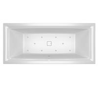 RIHO Still Square bañeras rectangulares, versión derecha, con sistema de aire, empotrada, con juego de desagüe y rebosadero, 2 plazas, blanco, B100006005, Versión: 170x75x50cm, sin almohada/luz