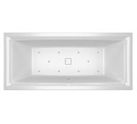 RIHO Still Square bañeras rectangulares, versión derecha, con sistema de aire, empotrada, con juego de desagüe y rebosadero, 2 plazas, blanco, B100008005, Versión: 170x75x50cm, almohada+luz izquierda