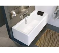 RIHO Still añera rectangular cuadrada, variante PlugPlay, con desagüe/desbordamiento, 2 plazas, blanca, B100031005, Versión: 170x75x62cm, izquierda