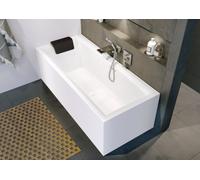 RIHO Still Square bañeras rectangulares, versión Plug&Play, con juego de desagüe y rebosadero, 2 plazas, blanco, B100030005, Versión: 170x75x62cm, derecha
