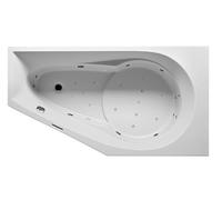 Bañera rinconera RIHO Yukon, con sistema Joy, empotrada, 1 plaza, 160x90x48cm, 175 litros, blanca, B009011005, Versión: Versión izquierda