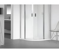RIHO Zürich plato de ducha en cuarto de círculo, desagües 90 mm, instalación sobre suelo, blanco brillante, D001022005, Versión: 900x900x45/25mm