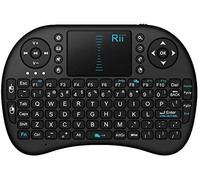 Rii Mini i8 RT-MWK08 UK Black - Teclado inalámbrico con panel táctil para PC/portátil/smart TV (Teclado QWERTY Inglés, 2.4 GHz, Bluetooth 3.0, teclas multimedia), negro