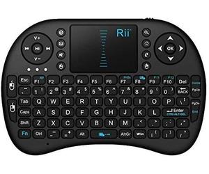 Rii Mini i8 RT-MWK08 UK Black - Teclado inalámbrico con panel táctil para PC/portátil/smart TV (Teclado QWERTY Inglés, 2.4 GHz, Bluetooth 3.0, teclas multimedia), negro