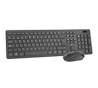 Rii RK200 2.4Ghz Combo Ratón y Teclado Inalámbrico para Android/Windows/Mac/Linux y Otros Dispositivos con USB-QWERTY Español,Color Negro