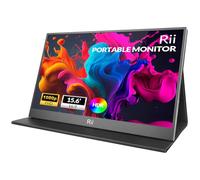 Rii RS100 - Monitor multimedia portátil de 15,6 pulgadas, ultrafino, IPS Full HD 1080p 60 Hz, HDR, Eye Care, 16:9, altavoces estéreo integrados, entradas de audio/vídeo USB-C y Mini HDMI, funda con