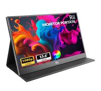 Rii RS100 Monitor Portátil de 15.6", FHD 1080P, Pantalla IPS Ultra Fina con Funda Magnética, Extensor de Pantalla para Portátil/PC/Mac/PS4/PS5/Xbox/Switch, Conexión USB-C, HDMI