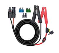 RIIEYOCA 14AWG batería de cocodrilo Clip de Conector Solar de Cable de extensión, Adaptador Solar a Las Pinzas de cocodrilo Cable de Carga con Interruptor y Fusible (1.5M)