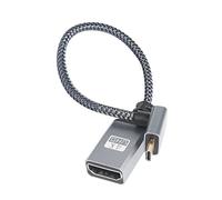 RIIEYOCA 4K Micro HDMI a HDMI Cable Adaptador, 90 Grados de ángulo hacia Abajo Micro HDMI Macho a HDMI Hembra de Aluminio Corto Cable de Nylon Trenzado, Soporte 4K UHD(20cm)