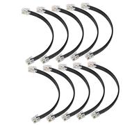 RIIEYOCA 6 pulgadas corto RJ12 cable recto 6P6C macho a macho cable telefónico plano, compatible con datos y voz (Negro, 10Pack)
