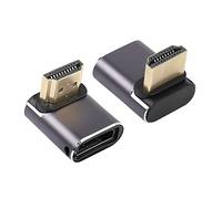 RIIEYOCA 8K & 60Hz HDTV 90 Grados Adaptador de ángulo hacia Abajo Macho a Hembra HDTV 2.1UHD Conector 3D Extender Soporte 8K @ 60Hz / 4K @ 120Hz, 2 Pack