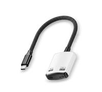 RIIEYOCA Adaptador de Carga rápida de USB-C a Gafas AR 100W PD, Hub Adaptador para Gafas AR Xreal 8K@60Hz, para Switch, Steam Deck, ROG Ally, teléfono, Viture, Rokid