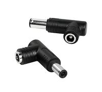 RIIEYOCA Adaptador de Corriente CC, Adaptador de CC de ángulo de 90 Grados, Enchufe Macho de 6,0 mm x 0,6 mm a convertidor de acoplador de Conector Hembra de 5,5 mm x 2,5 mm(2 Piezas)