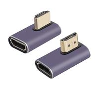 RIIEYOCA Adaptador HDMI macho a hembra 8K en ángulo izquierdo y derecho de 90 grados, conector HDMI 2.1UHD de 48 Gbps, extensor 3D, soporta 8K a 60Hz 4K a 120Hz compatible con televisores de alta