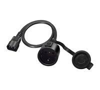 RIIEYOCA Cable Adaptador de Corriente SAI C14 Macho a CEE7 Hembra, Cable IEC 320 C14 Macho a Europeo Schuko Hembra con Tapa Protectora, Negro, 0,5 m