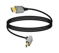 RIIEYOCA Cable adaptador micro HDMI a HDMI, acodado 90 grados hacia arriba, conector Micro HDMI macho a HDMI macho 8 K @ 60 Hz 4 K @ 120 Hz 48 Gbps de alta velocidad HDMI 2.1 cable de conexión para