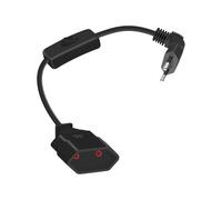 RIIEYOCA Cable Alargador Europeo Corto de 90 Grados con Interruptor, Euroconector Plano Tipo C a Euroconector Tipo C, 2,5A/250V 0,75 mm² para Monitor, TV (Negro)