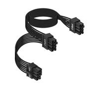 RIIEYOCA Cable CPU 18AWG para FUENTES Cor/sair, Cable EPS Macho 8 Pin a Doble 8-Pin (4+4 Pin Desmontable) Macho para Fuente de Alimentación Modular Cor/sair (60CM+20CM)