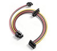 RIIEYOCA Cable de alimentación ATX 6 Pines a SATA 15 Pines 18AWG, Y Splitter de alimentación SATA 5V/3A con puerto para unidad óptica Slimline para SSD HDD Unidad de DVD. (50CM)