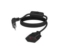 RIIEYOCA Cable de Alimentación Euro de 90 Grados Cable de Alimentación con Interruptor, Clavija Plana Tipo C Clavija Euro a toma Euro Tipo C, 2,5A/250V 0,75 mm² para Monitor, TV (negro)